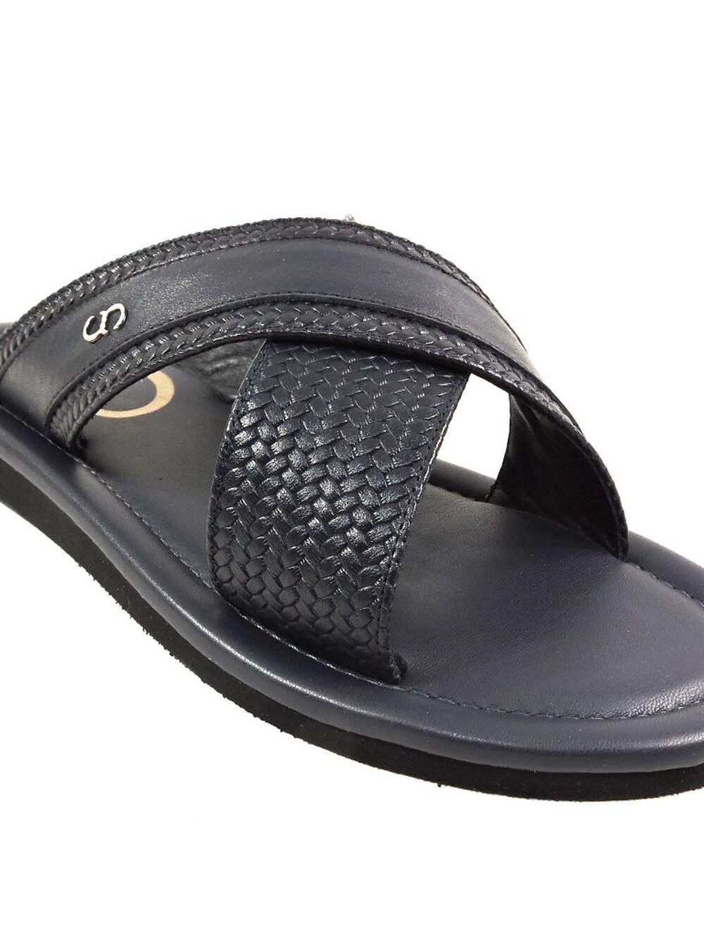 CASADEI 🇮🇹 MEN'S NAVY BLUE SOFT LEATHER COMFORT FLAT SUMMER SANDALS